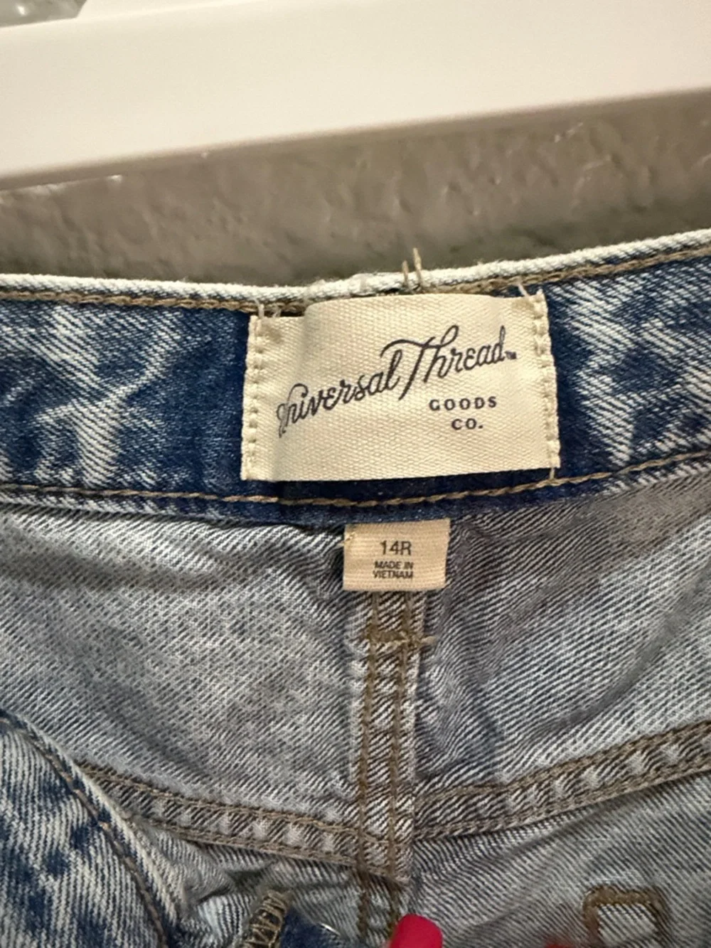 Universal Thread Light Blue Distressed Patchwork 90’s Baggy Leg size 14